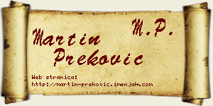 Martin Preković vizit kartica